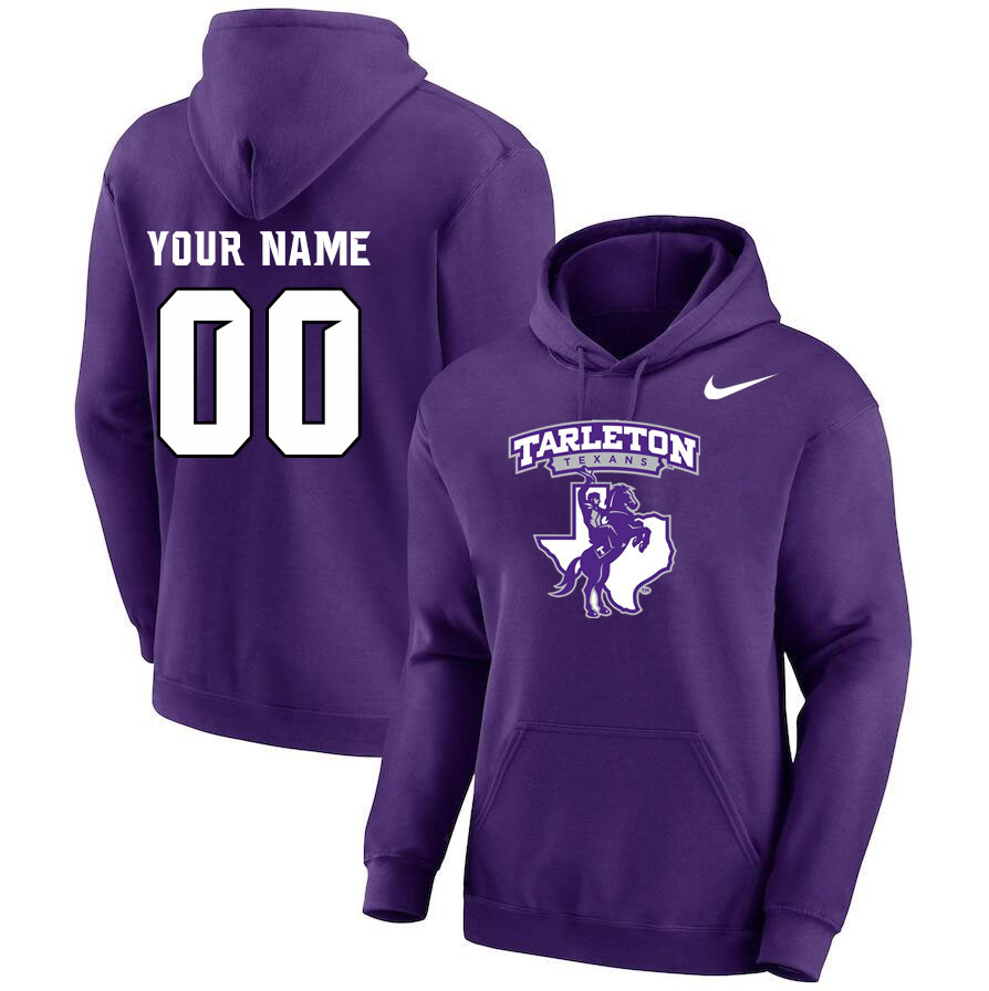 Custom Tarleton State Texans Name And Number College Football Hoodie-Purple